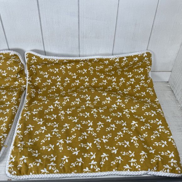 Yellow Embroidered Claudia Pillow Covers 20x20 (Set Of 2) Kirkland's Floral - Picture 7 of 16